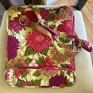 Vera Bradley Floral Zinnia Medium Sized Tote Shoulder Bag Pink Green